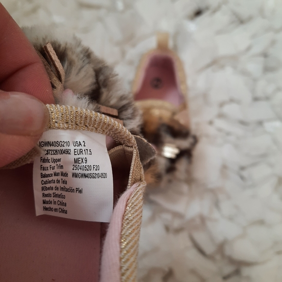 4 / $20 Kawaii Cat Crib Shoes Slip On Kitty Faux Fur Leopard Print Trim Baby 2 - Picture 7 of 8